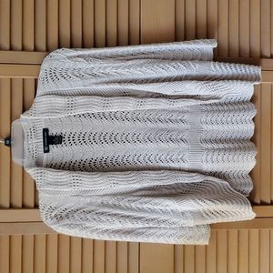 International Concepts beige cardigan with 3/4 length sleeve.